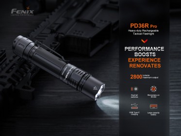 Fenix PD36R PRO tölthető taktikai lámpa + E03R V2.0